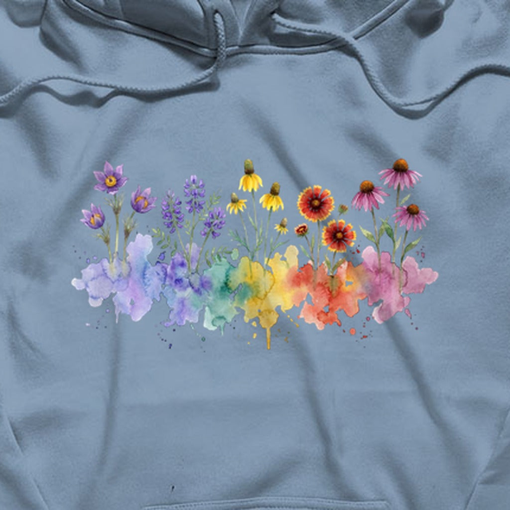 Watercolor Badlands Wildflowers Hoodie