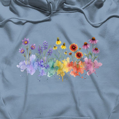 Watercolor Badlands Wildflowers Hoodie