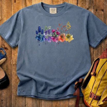 Watercolor Big Bend Wildflowers Cotton T-Shirt