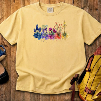 Watercolor Big Bend Wildflowers Cotton T-Shirt