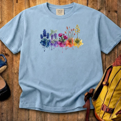 Watercolor Big Bend Wildflowers Cotton T-Shirt