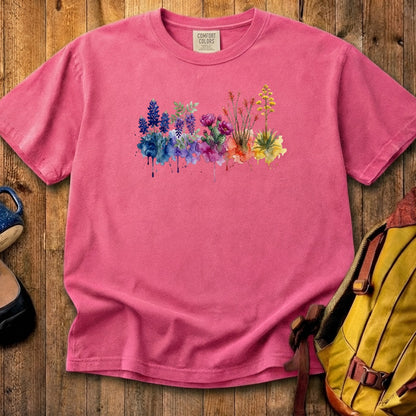 Watercolor Big Bend Wildflowers Cotton T-Shirt