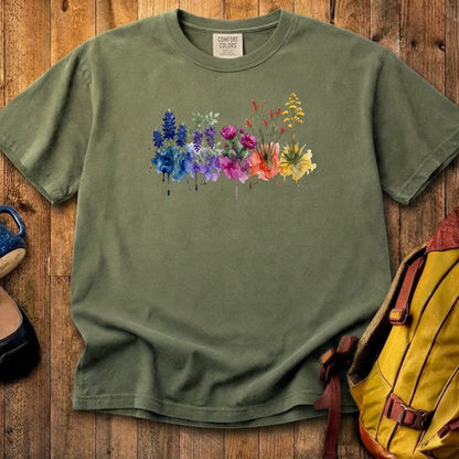 Watercolor Big Bend Wildflowers Cotton T-Shirt
