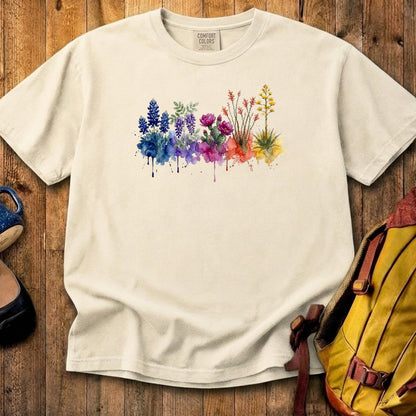 Watercolor Big Bend Wildflowers Cotton T-Shirt
