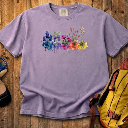 Watercolor Big Bend Wildflowers Cotton T-Shirt