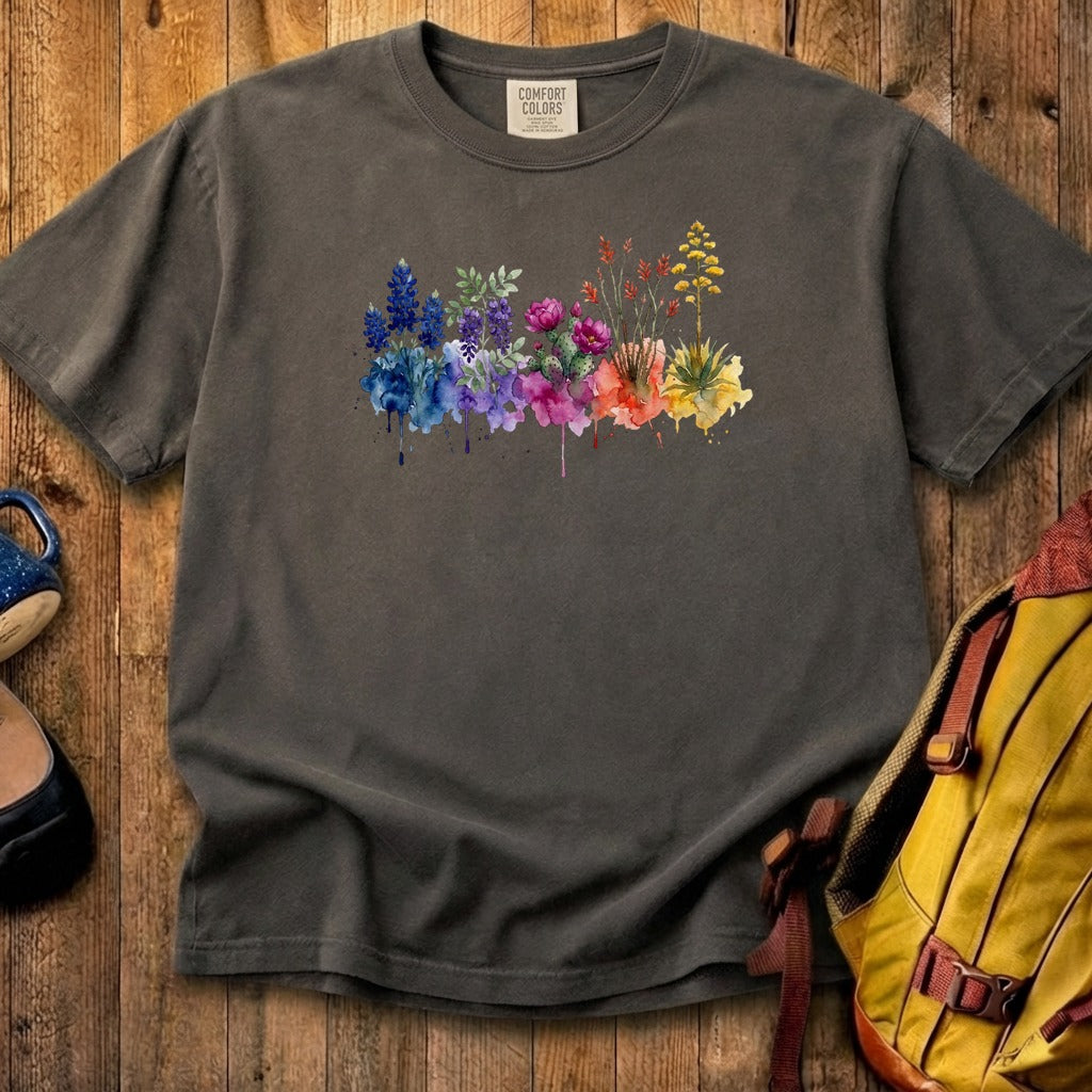 Watercolor Big Bend Wildflowers Cotton T-Shirt