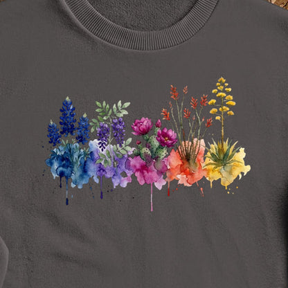 Watercolor Big Bend Wildflowers Crewneck Sweatshirt