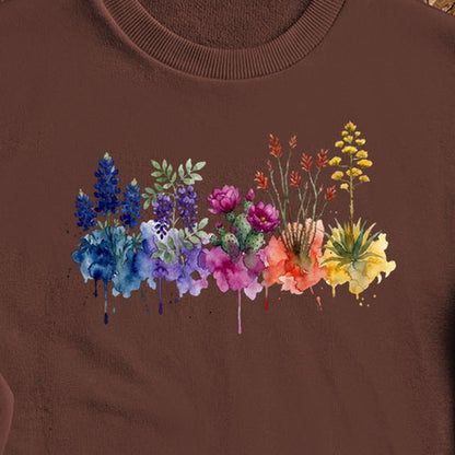 Watercolor Big Bend Wildflowers Crewneck Sweatshirt
