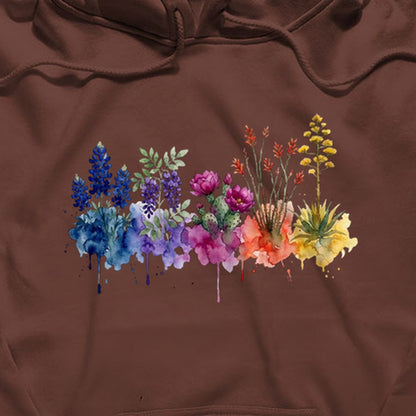 Watercolor Big Bend Wildflowers Hoodie