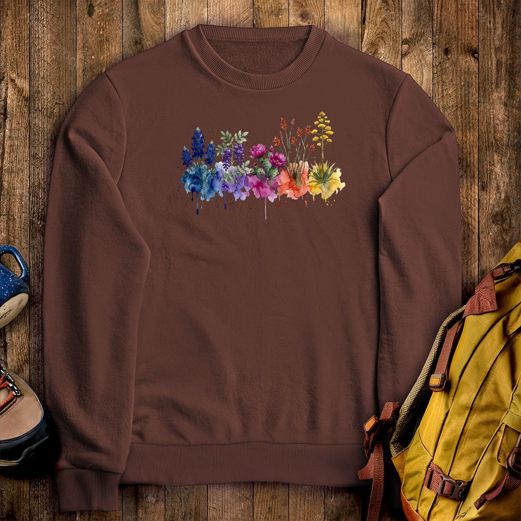 Watercolor Big Bend Wildflowers Crewneck Sweatshirt