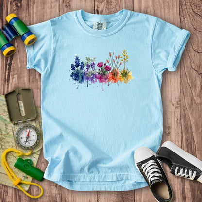 Watercolor Big Bend Wildflowers Kids Cotton T-Shirt
