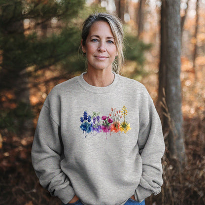 Watercolor Big Bend Wildflowers Crewneck Sweatshirt