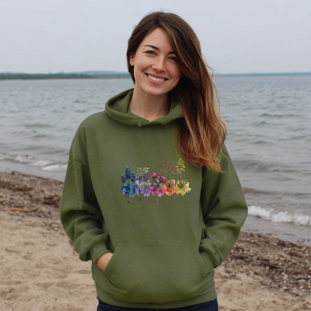 Watercolor Big Bend Wildflowers Hoodie