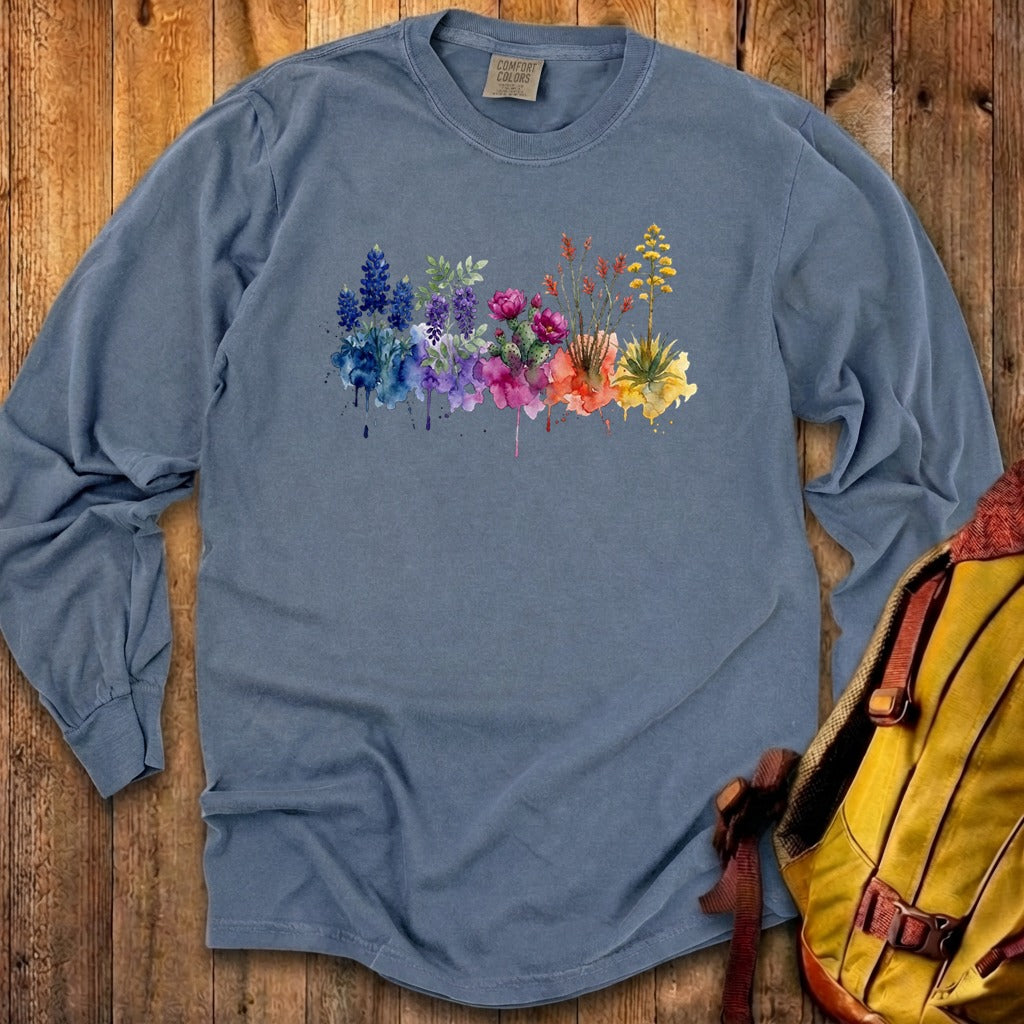 Watercolor Big Bend Wildflowers Premium Long Sleeve