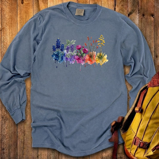 Watercolor Big Bend Wildflowers Premium Long Sleeve