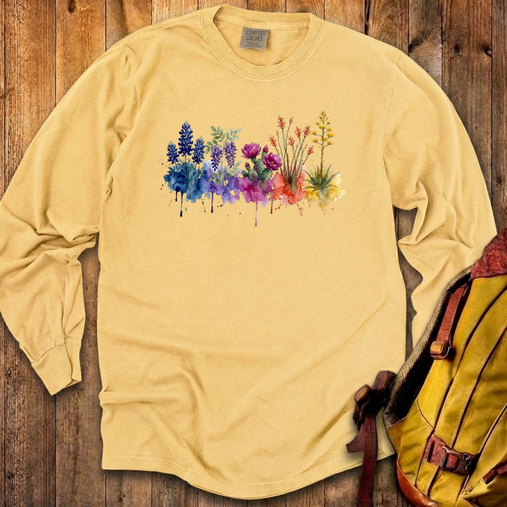 Watercolor Big Bend Wildflowers Premium Long Sleeve
