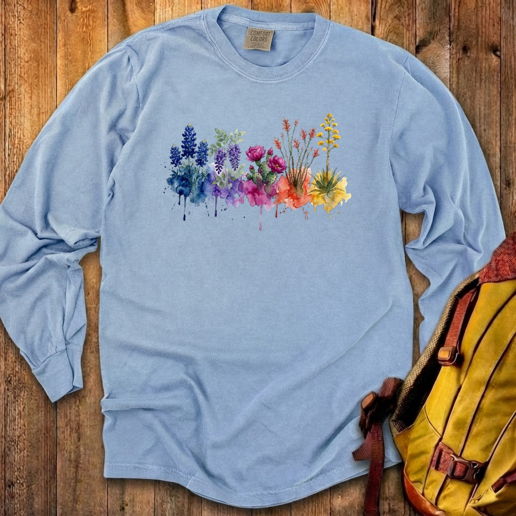 Watercolor Big Bend Wildflowers Premium Long Sleeve