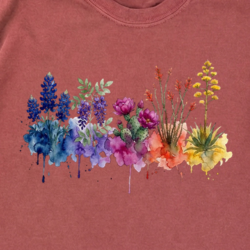 Watercolor Big Bend Wildflowers Premium Long Sleeve