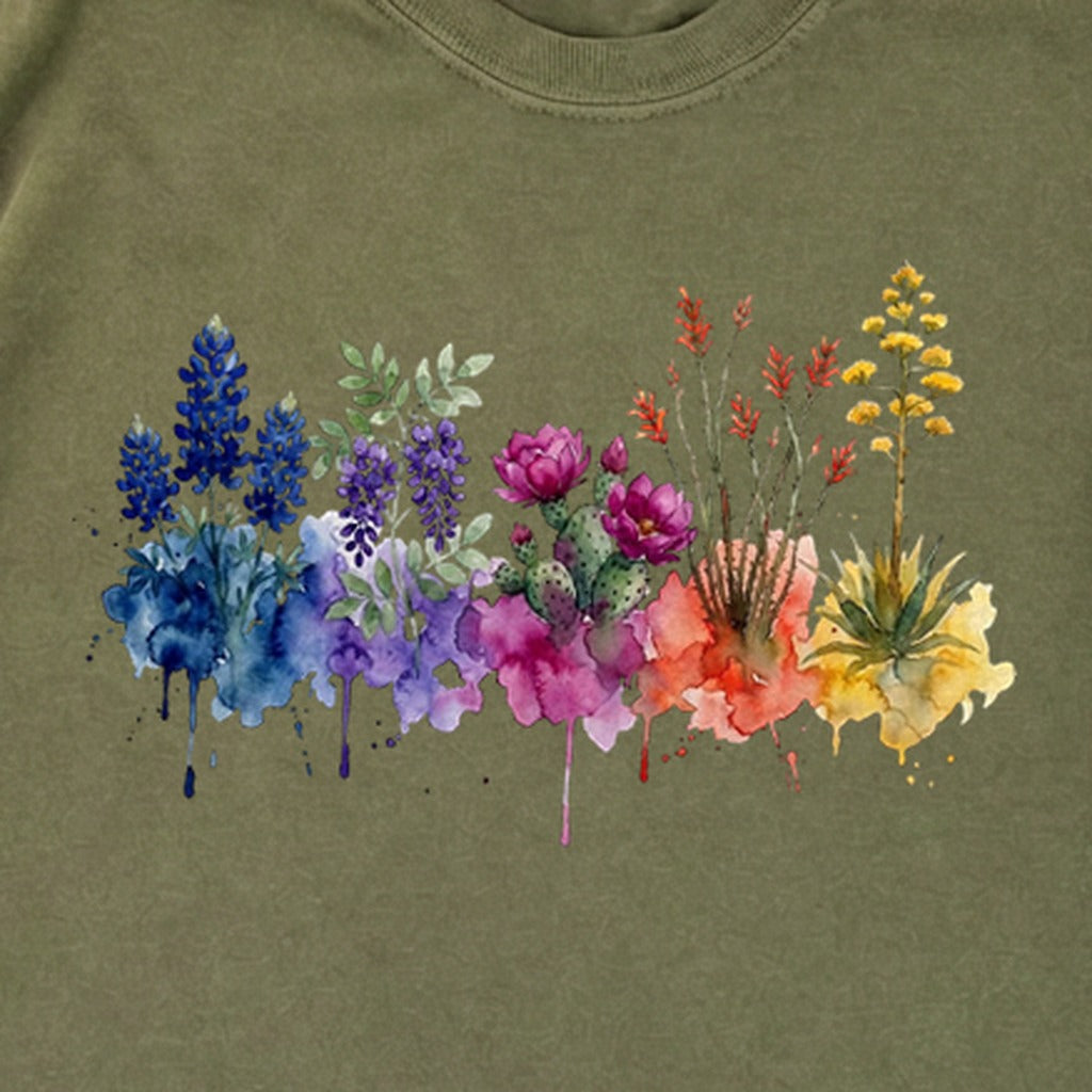 Watercolor Big Bend Wildflowers Premium Long Sleeve