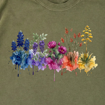 Watercolor Big Bend Wildflowers Premium Long Sleeve