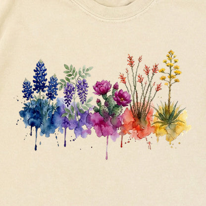 Watercolor Big Bend Wildflowers Premium Long Sleeve