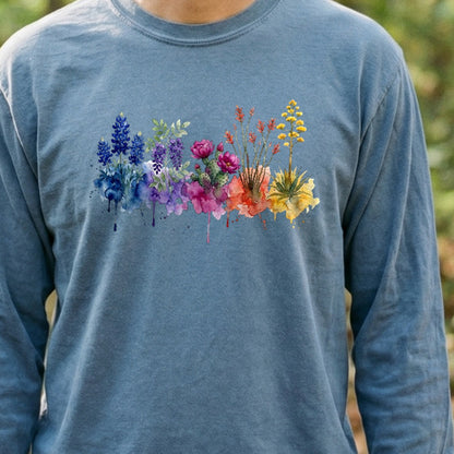Watercolor Big Bend Wildflowers Premium Long Sleeve