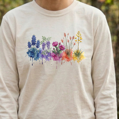 Watercolor Big Bend Wildflowers Premium Long Sleeve