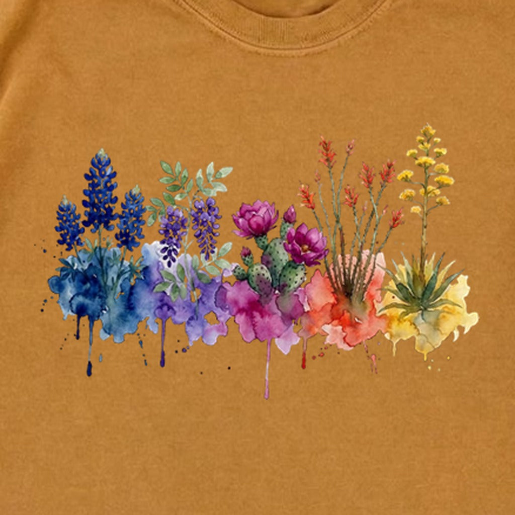 Watercolor Big Bend Wildflowers Premium Long Sleeve