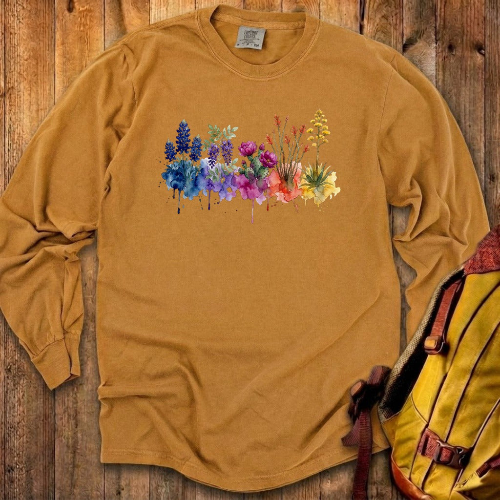 Watercolor Big Bend Wildflowers Premium Long Sleeve