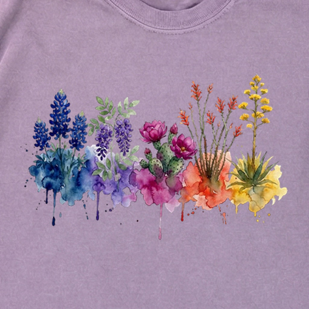 Watercolor Big Bend Wildflowers Premium Long Sleeve