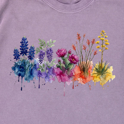 Watercolor Big Bend Wildflowers Premium Long Sleeve