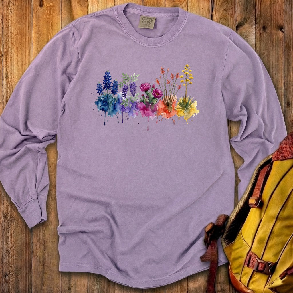 Watercolor Big Bend Wildflowers Premium Long Sleeve