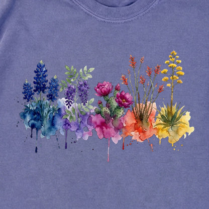 Watercolor Big Bend Wildflowers Premium Long Sleeve