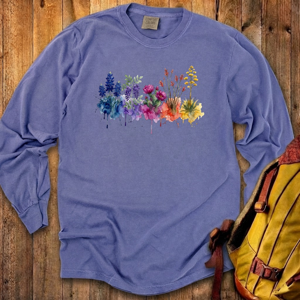 Watercolor Big Bend Wildflowers Premium Long Sleeve