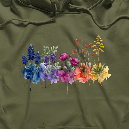 Watercolor Big Bend Wildflowers Hoodie