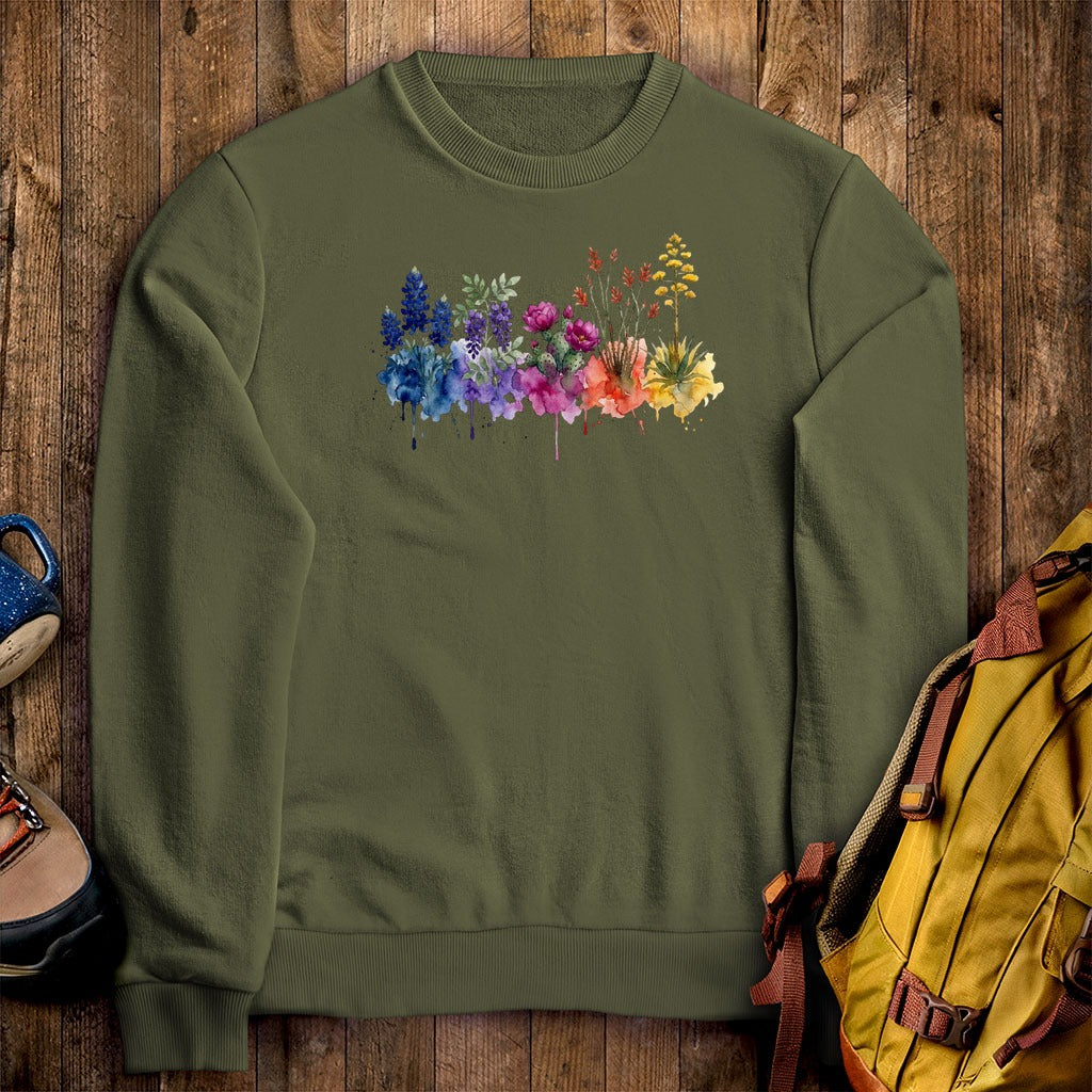 Watercolor Big Bend Wildflowers Crewneck Sweatshirt