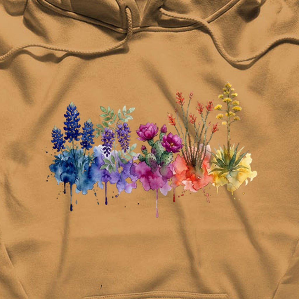 Watercolor Big Bend Wildflowers Hoodie