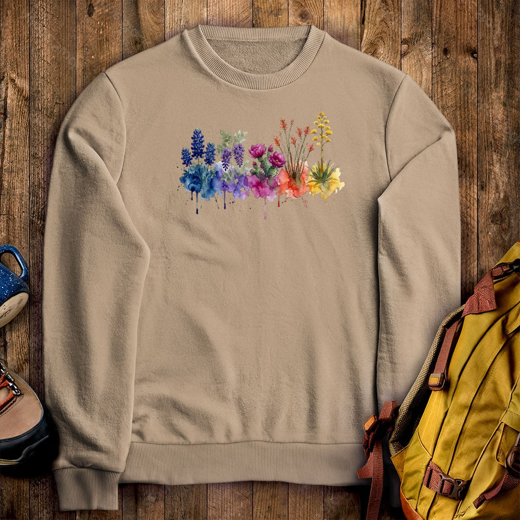 Watercolor Big Bend Wildflowers Crewneck Sweatshirt
