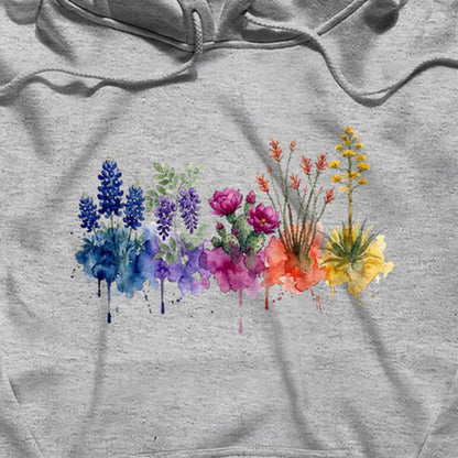 Watercolor Big Bend Wildflowers Hoodie