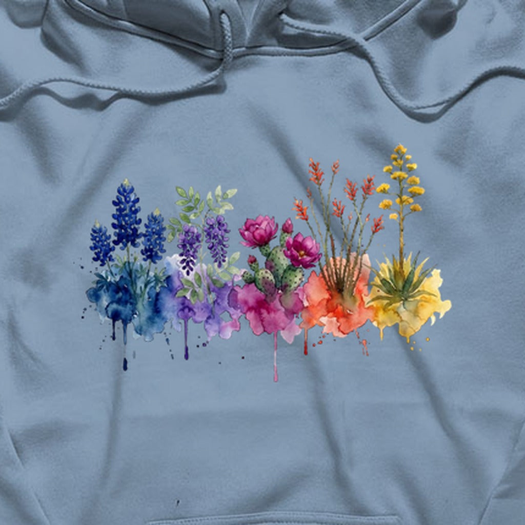 Watercolor Big Bend Wildflowers Hoodie