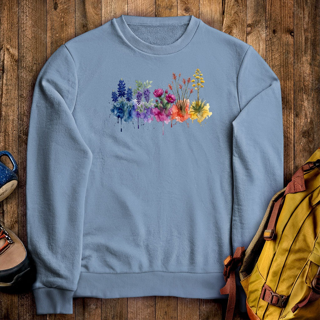 Watercolor Big Bend Wildflowers Crewneck Sweatshirt