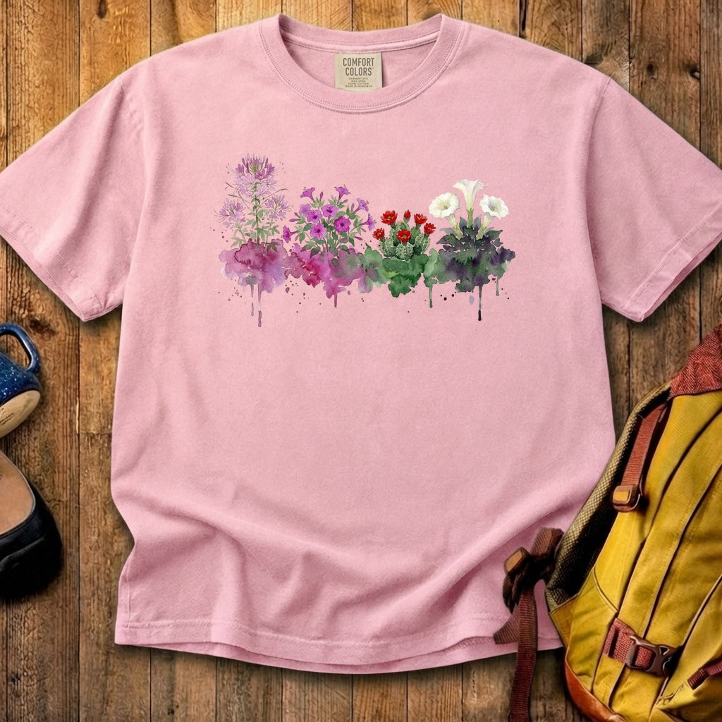Watercolor Canyonlands Wildflowers Cotton T-Shirt
