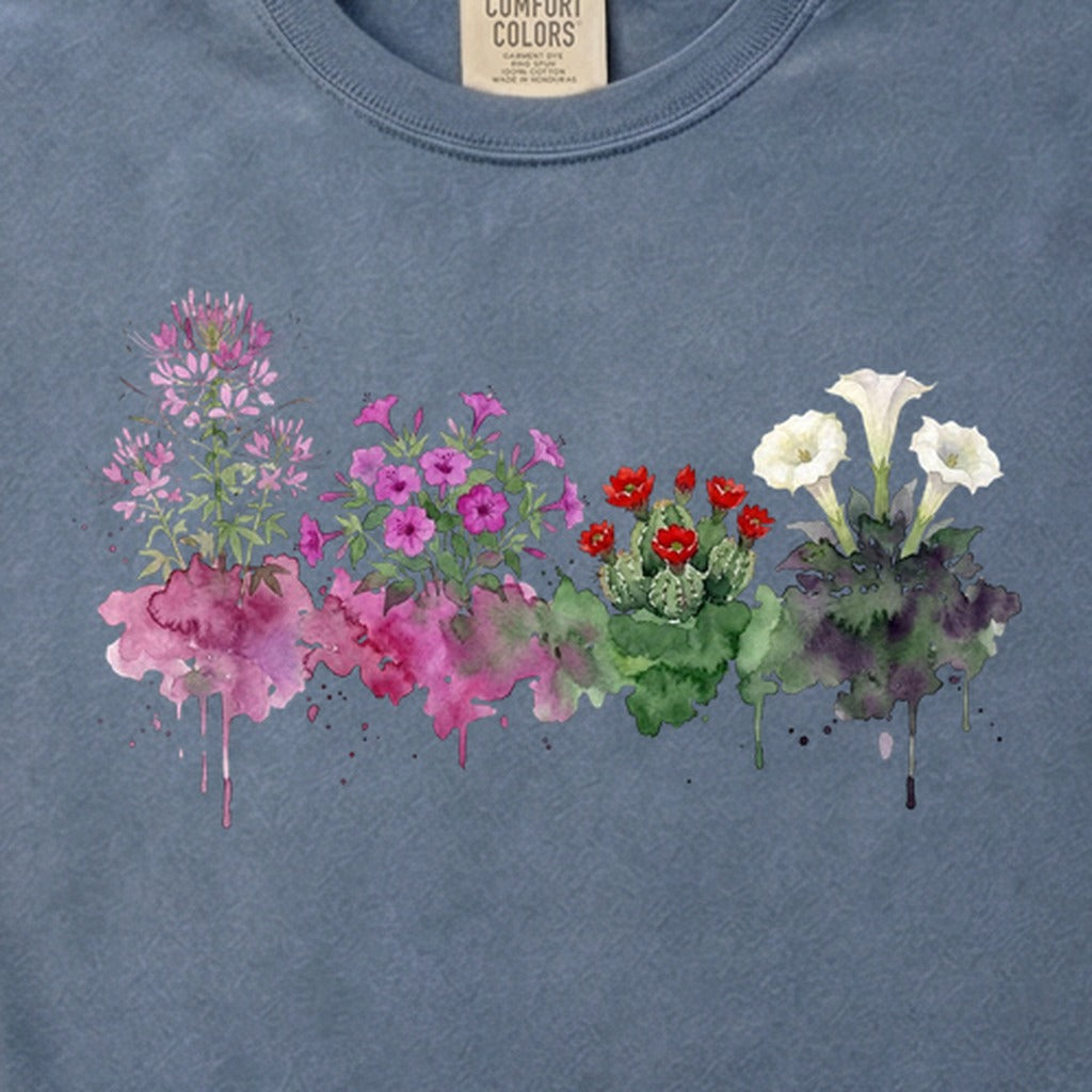 Watercolor Canyonlands Wildflowers Cotton T-Shirt