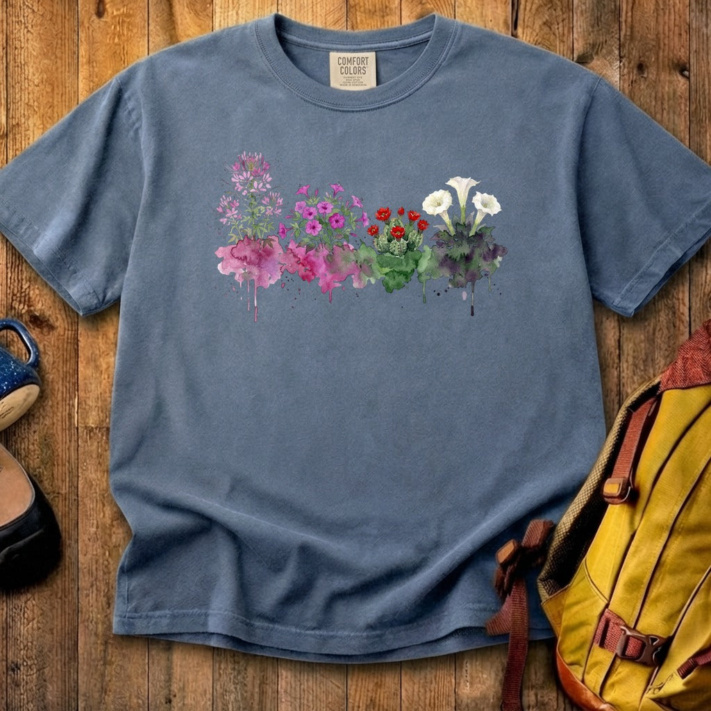Watercolor Canyonlands Wildflowers Cotton T-Shirt