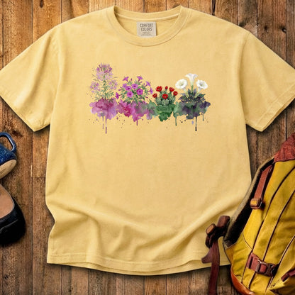 Watercolor Canyonlands Wildflowers Cotton T-Shirt