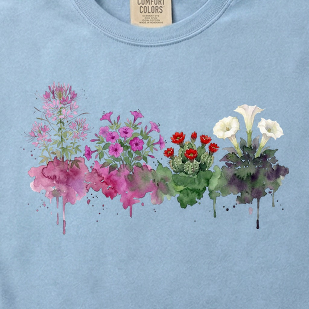 Watercolor Canyonlands Wildflowers Cotton T-Shirt
