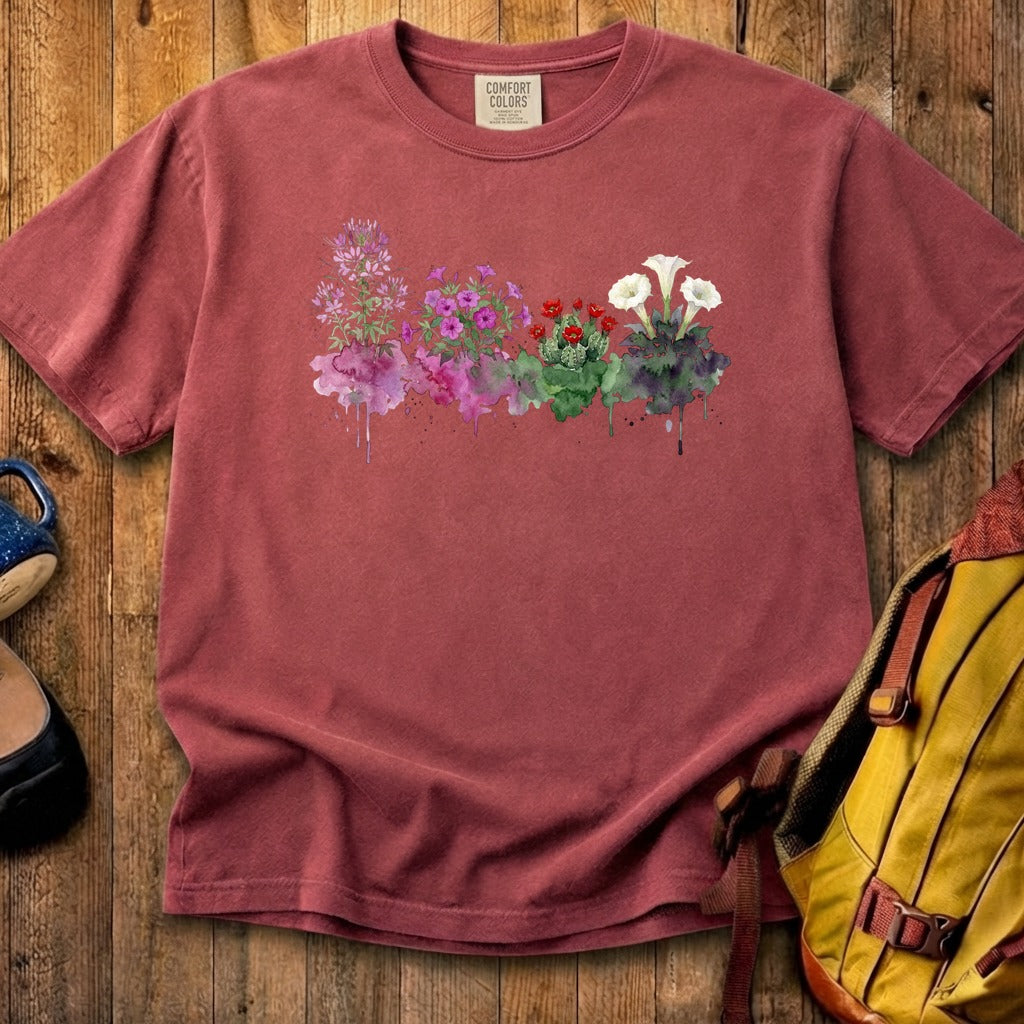Watercolor Canyonlands Wildflowers Cotton T-Shirt