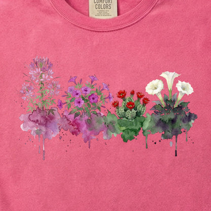 Watercolor Canyonlands Wildflowers Cotton T-Shirt