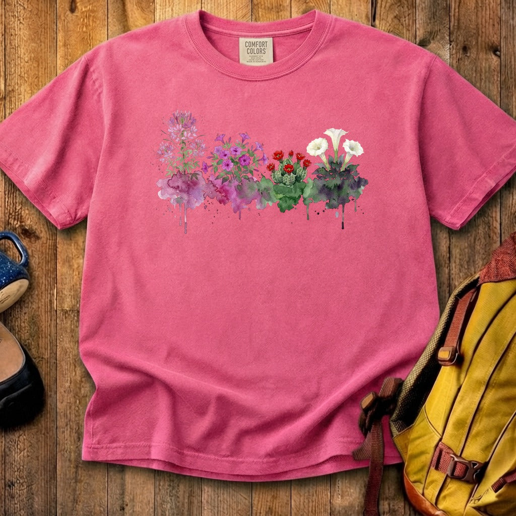 Watercolor Canyonlands Wildflowers Cotton T-Shirt