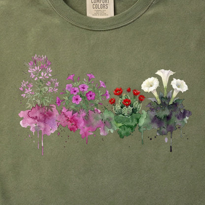 Watercolor Canyonlands Wildflowers Cotton T-Shirt